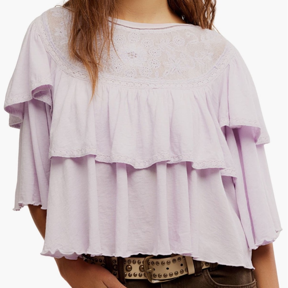 Free People Rose Party Tee- Orchid Hush $78 MSRP